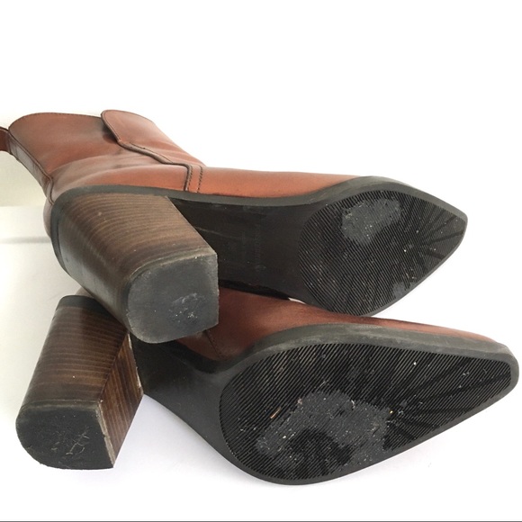 (SOLD) PONS QUINTANA Leather Ankle Boots Cognac 9 - Picture 8 of 11